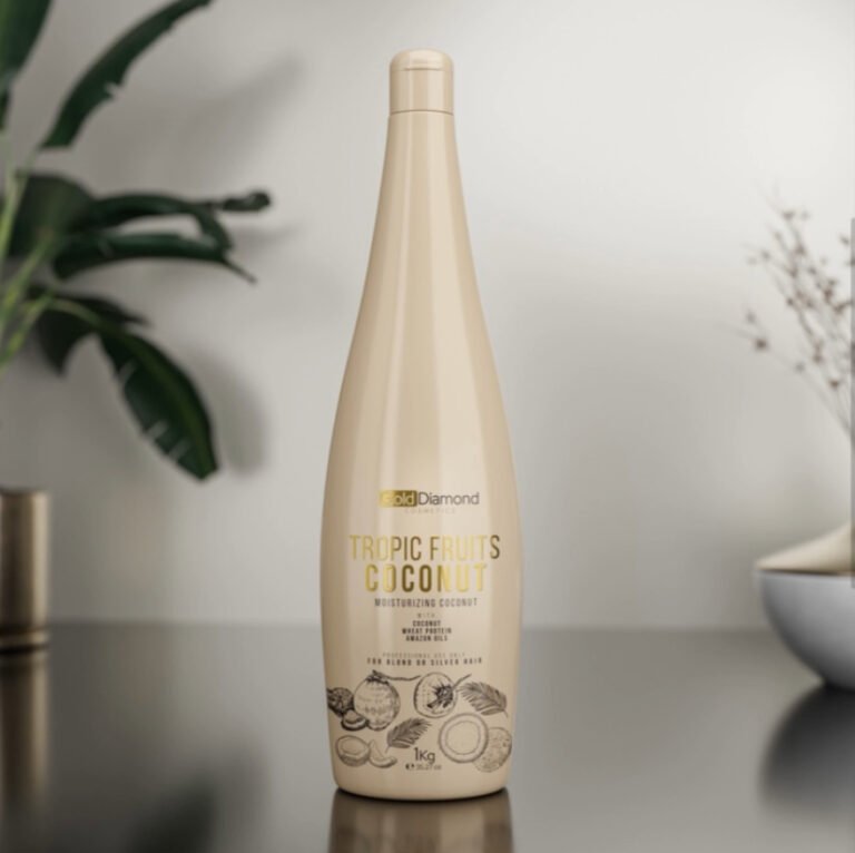 Gold Diamond Tropic Fruits Coconut – Traitement Capillaire Hydratant Profond 1L | Noix de Coco, Protéine de Blé & Huiles Amazoniennes pour Cheveux Blonds et Argentés | ngparfumerie.com