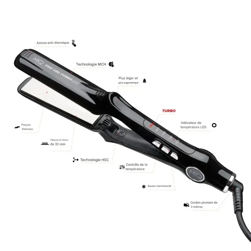 MQ Pro 480 Turbo LED Titanium fer à lisser professionnel ngparfumerie maroc
