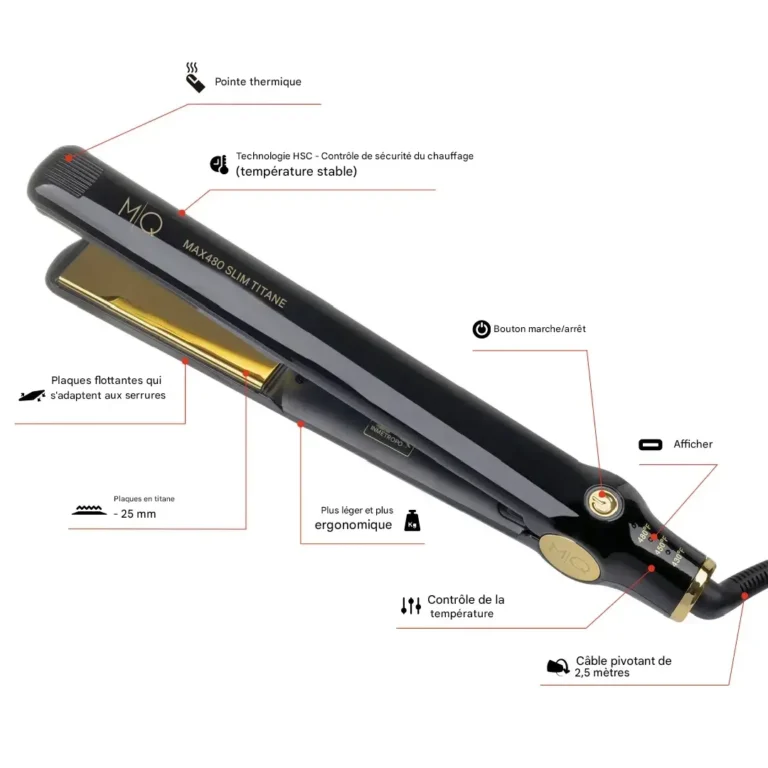 Lisseur Cheveux MQ Professionnel Max480 Slim Titanium ngparfumerie maroc
